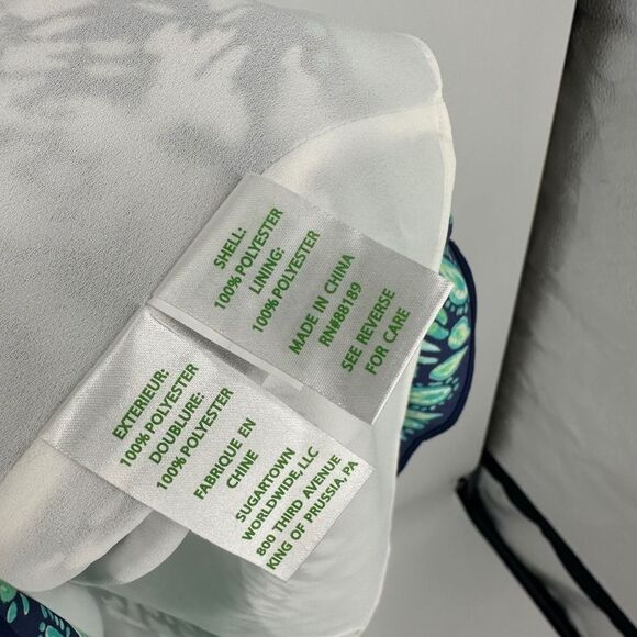 Lilly Pulitzer dress women xxs blue green white florin v-neck summer casual nwt - Picture 8 of 10